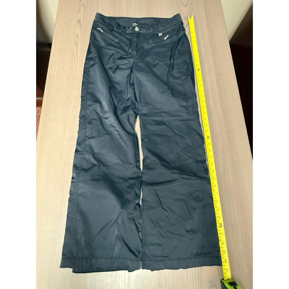 NILS Ski Pants Womens 8 Black Insulated Snowboard Snow Winter Gold Tone Zips